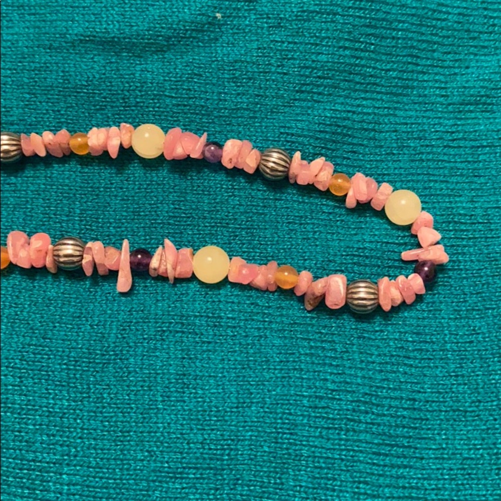 Rhodonite chip stone necklace>>Carolyn Pollack